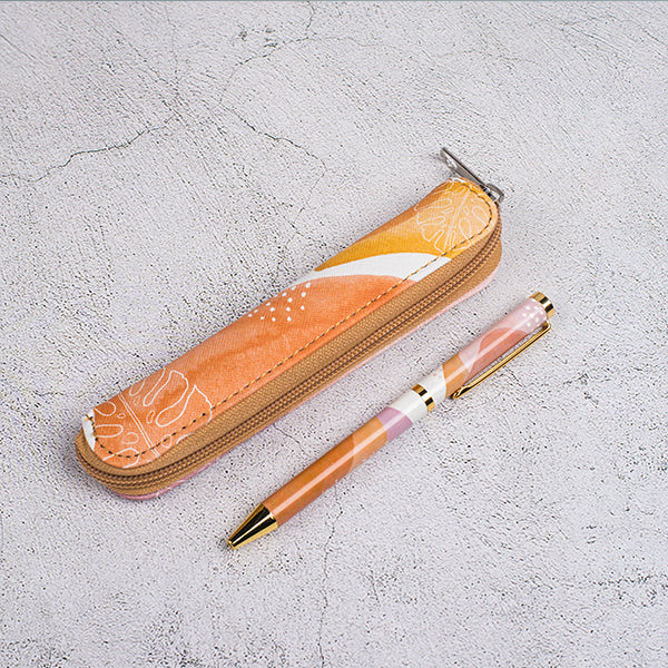 Pen Set - قلم مع حافظة جلد للاقلام