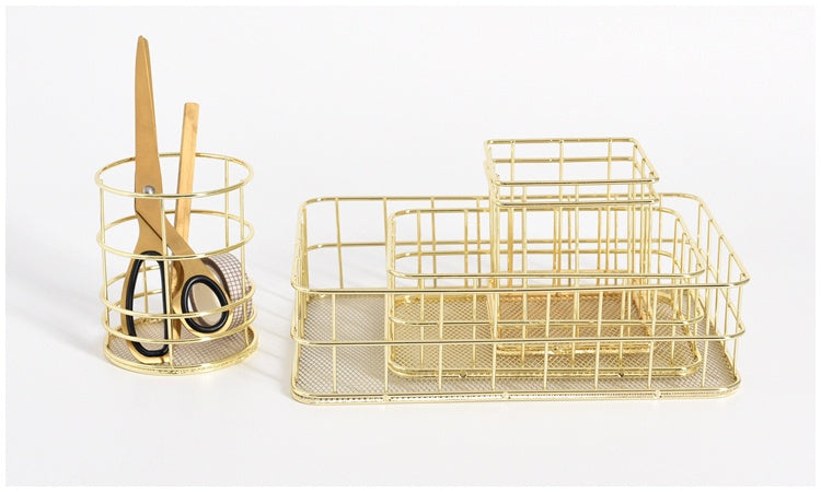 Mesh Metal Basket Storager / سله ذهبية