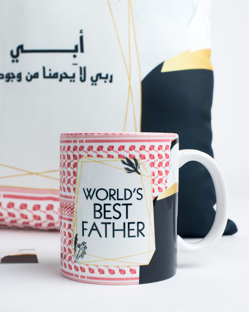 
            
                Load image into Gallery viewer, Mug World&amp;#39;s best father / الكون على اتساعه
            
        