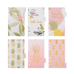 Pineapple 6 hole A6 paper divider