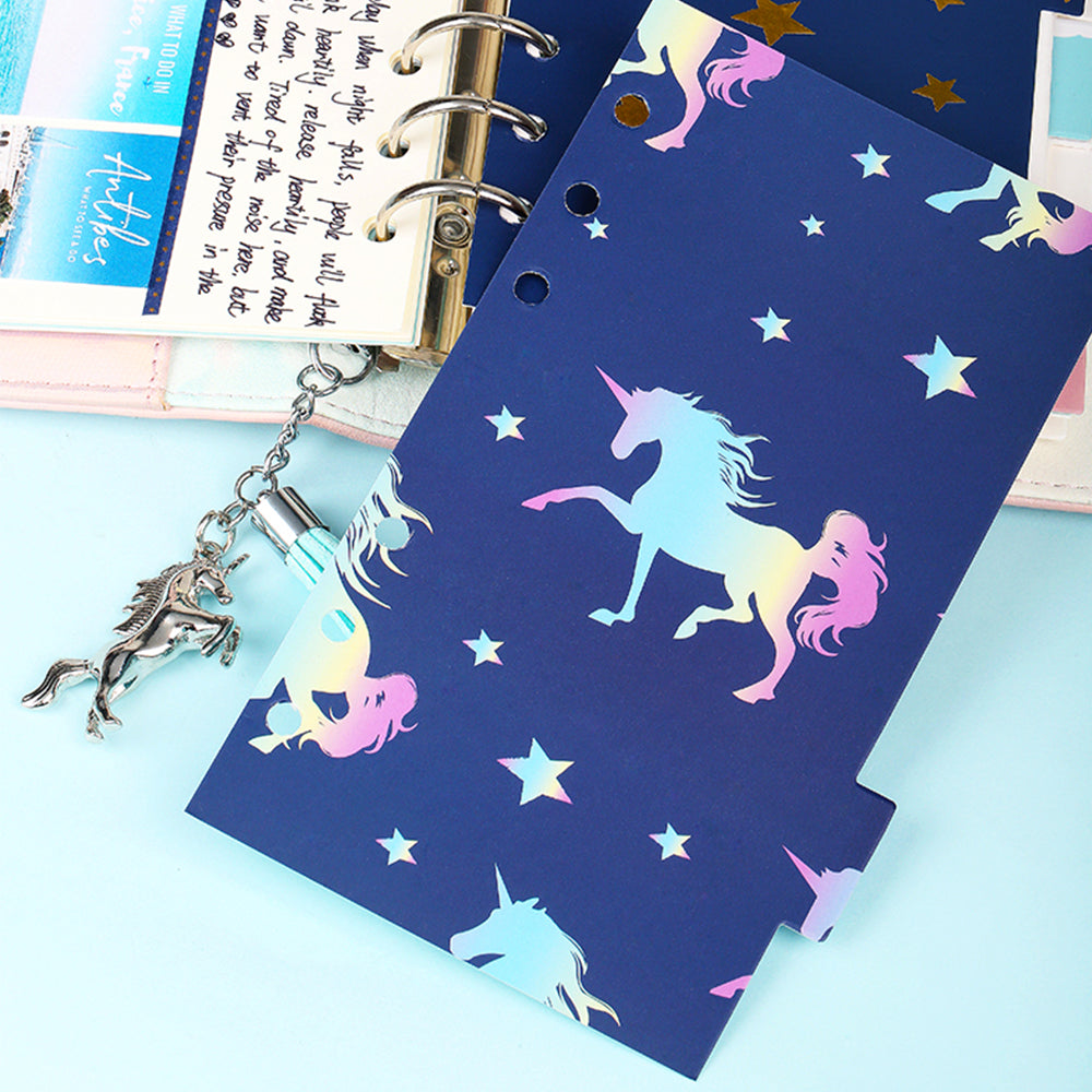 
            
                Load image into Gallery viewer, Unicorn 6 hole A6 paper divider
            
        