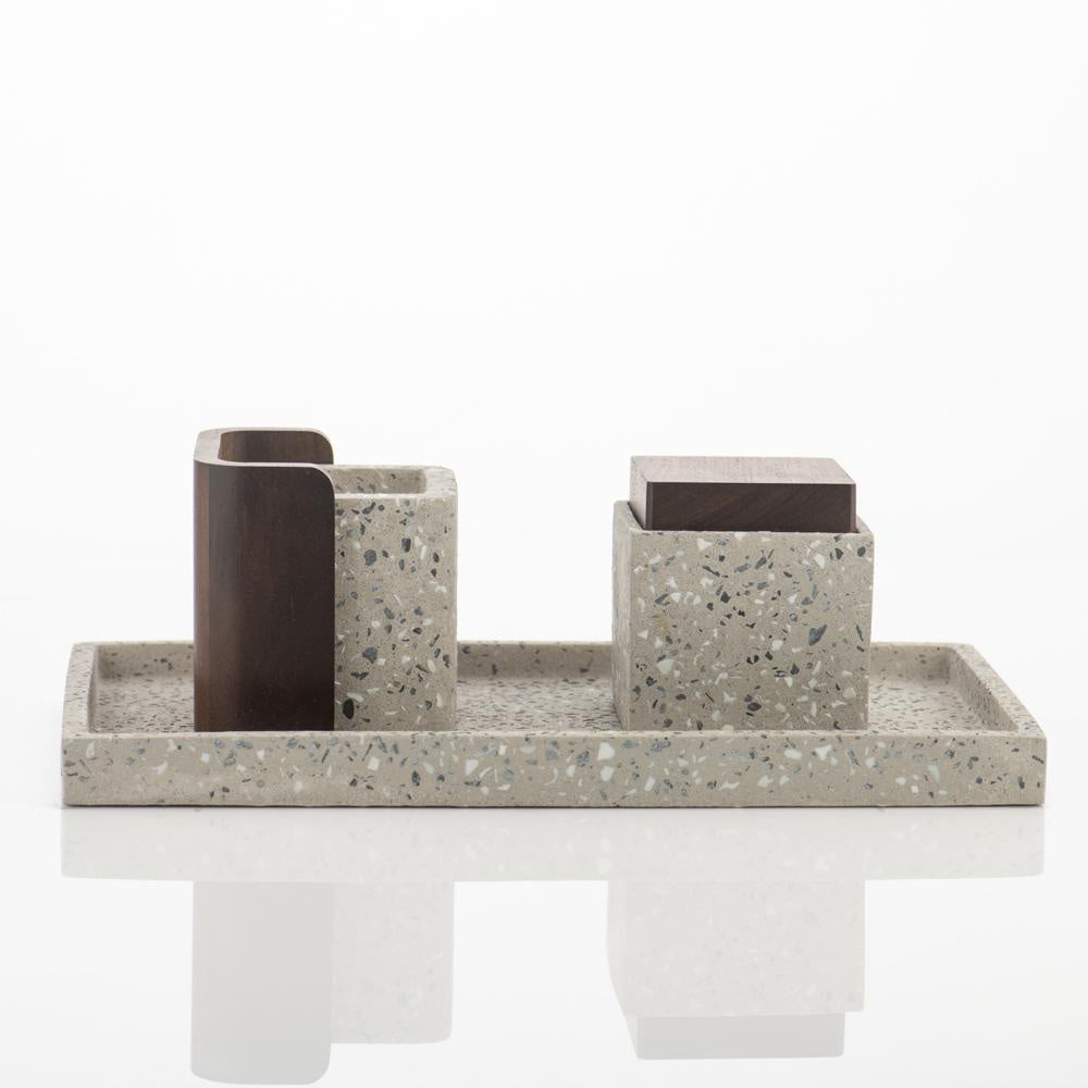 
            
                Load image into Gallery viewer, Mubkhar Square L Grey Terrazzo Set
            
        