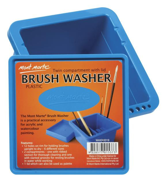 
            
                Load image into Gallery viewer, Brushwasher Twin Compartment Sq. Plastic
            
        