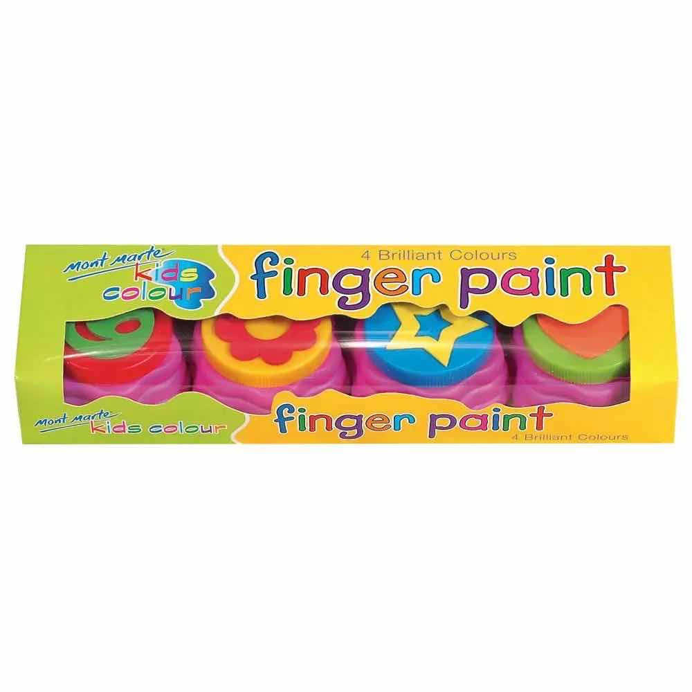 
            
                Load image into Gallery viewer, Kids Finger Paints 4pc w/stamp
            
        