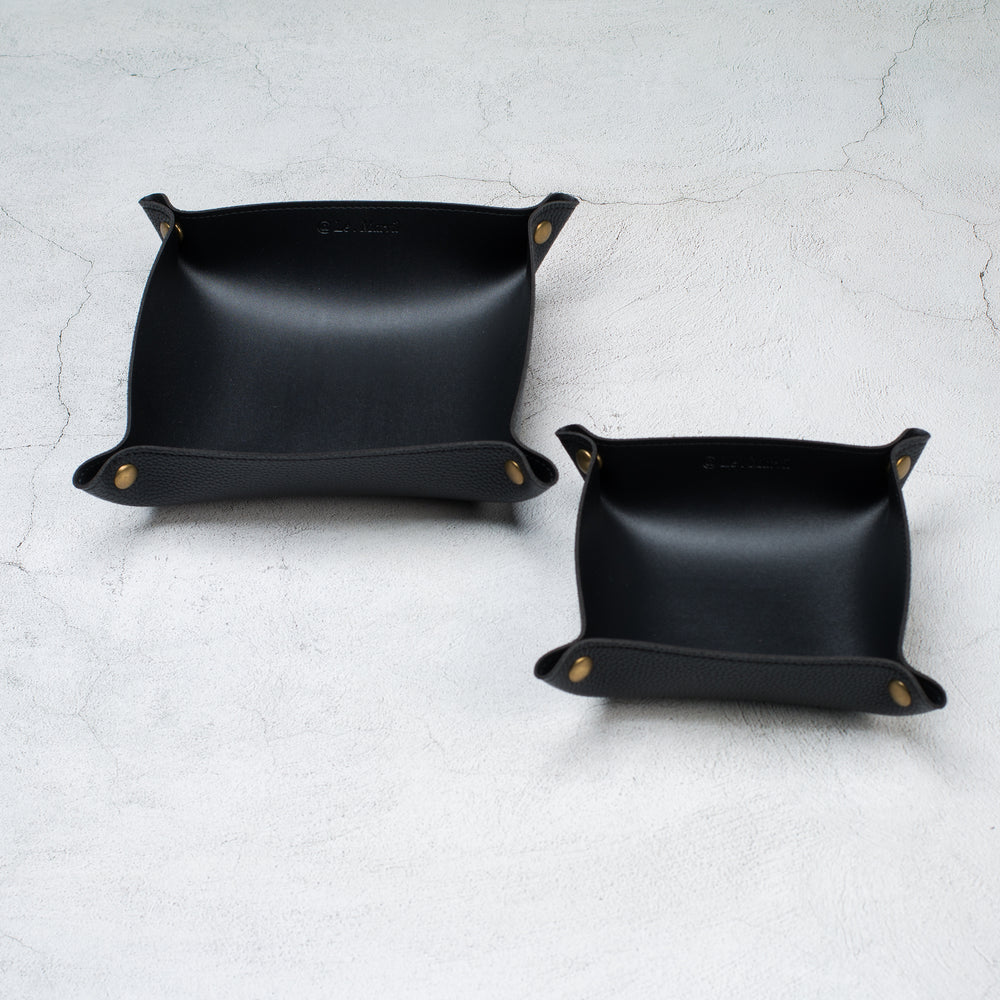 Leather tray - BLACK
